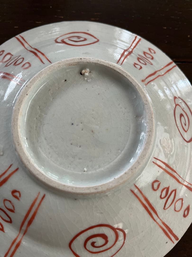 専用です‼️江戸初期　初期伊万里色絵　鍔皿　六寸　無傷　牡丹　柘榴　桃　芙蓉手