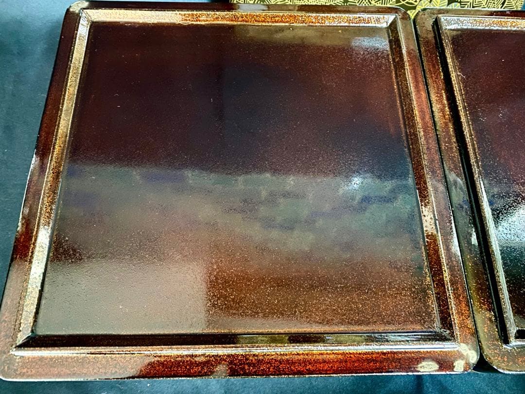 アンティーク 輪島塗 漆器セット 天然木 蒔絵 菓子椀5客 ,沈金 2段重箱