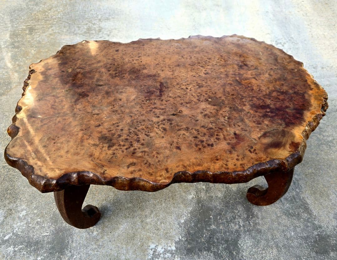 【天然木の座卓】瘤杢 一枚板◎