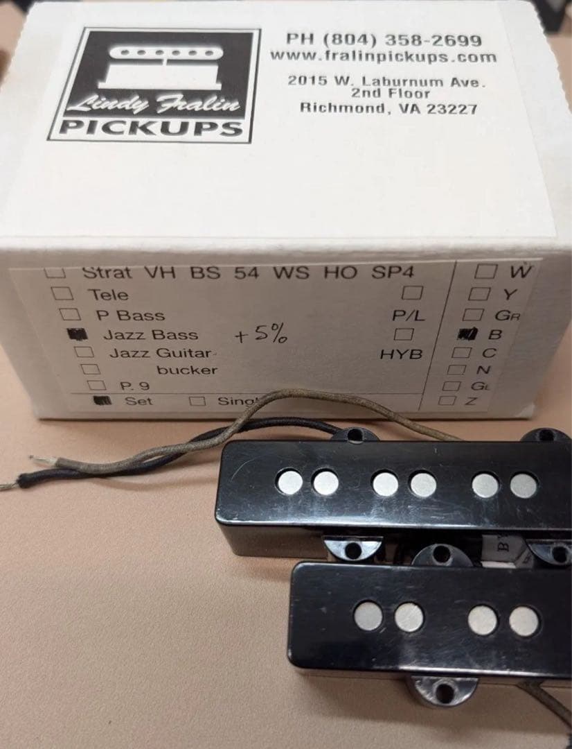 ベース Lindy Fralin Jazz Bass +5% Overwound Set