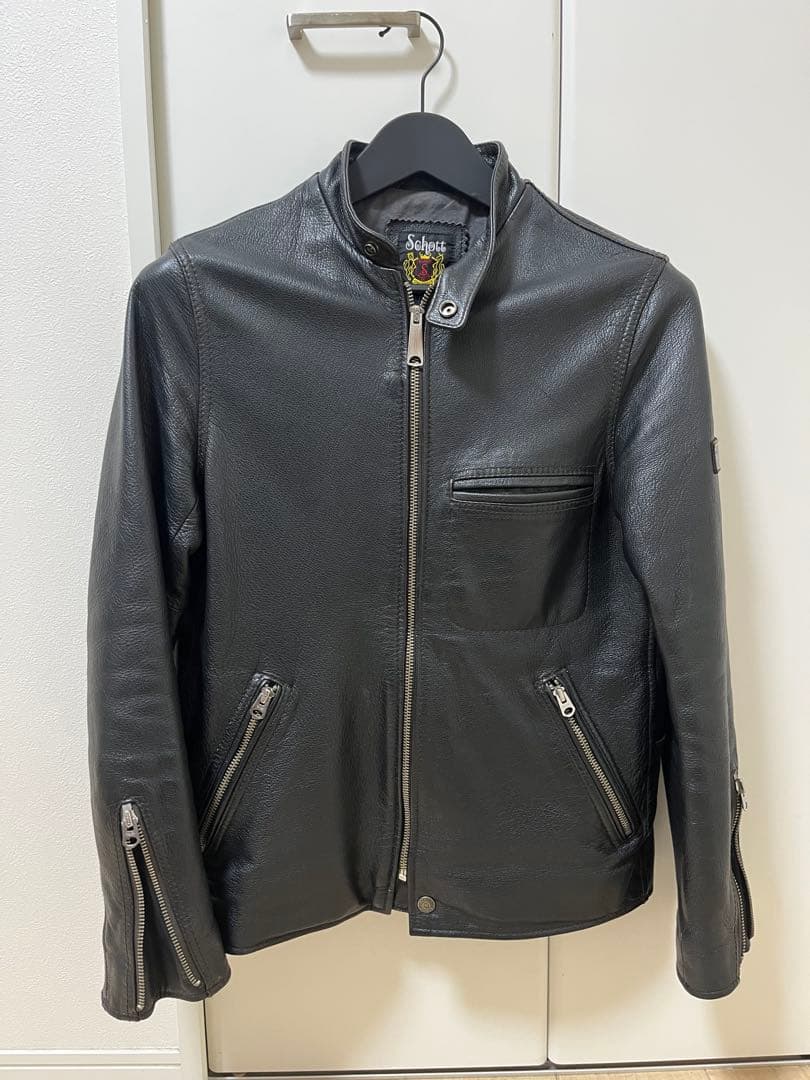 Schott ゴートレザー（山羊革） シングルライダースジャケット