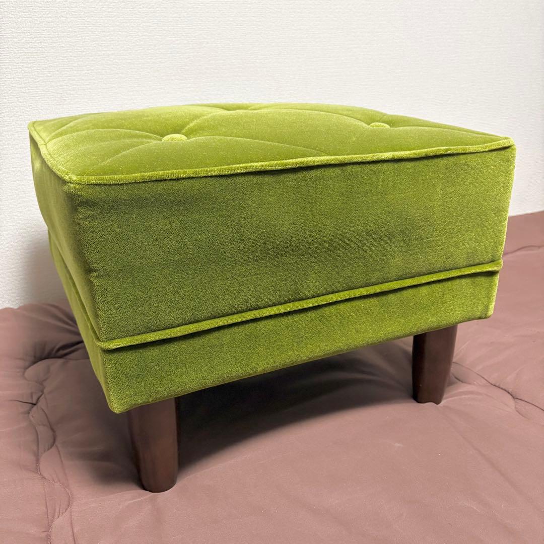 【美品】KARIMOKU60★カリモク★オットマン★モケットグリーン★