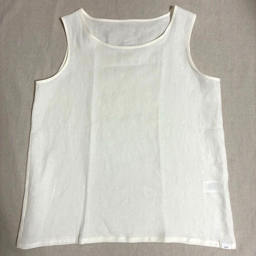 【新品】wafu ワフ 梨地 タンクトップ オフホワイト