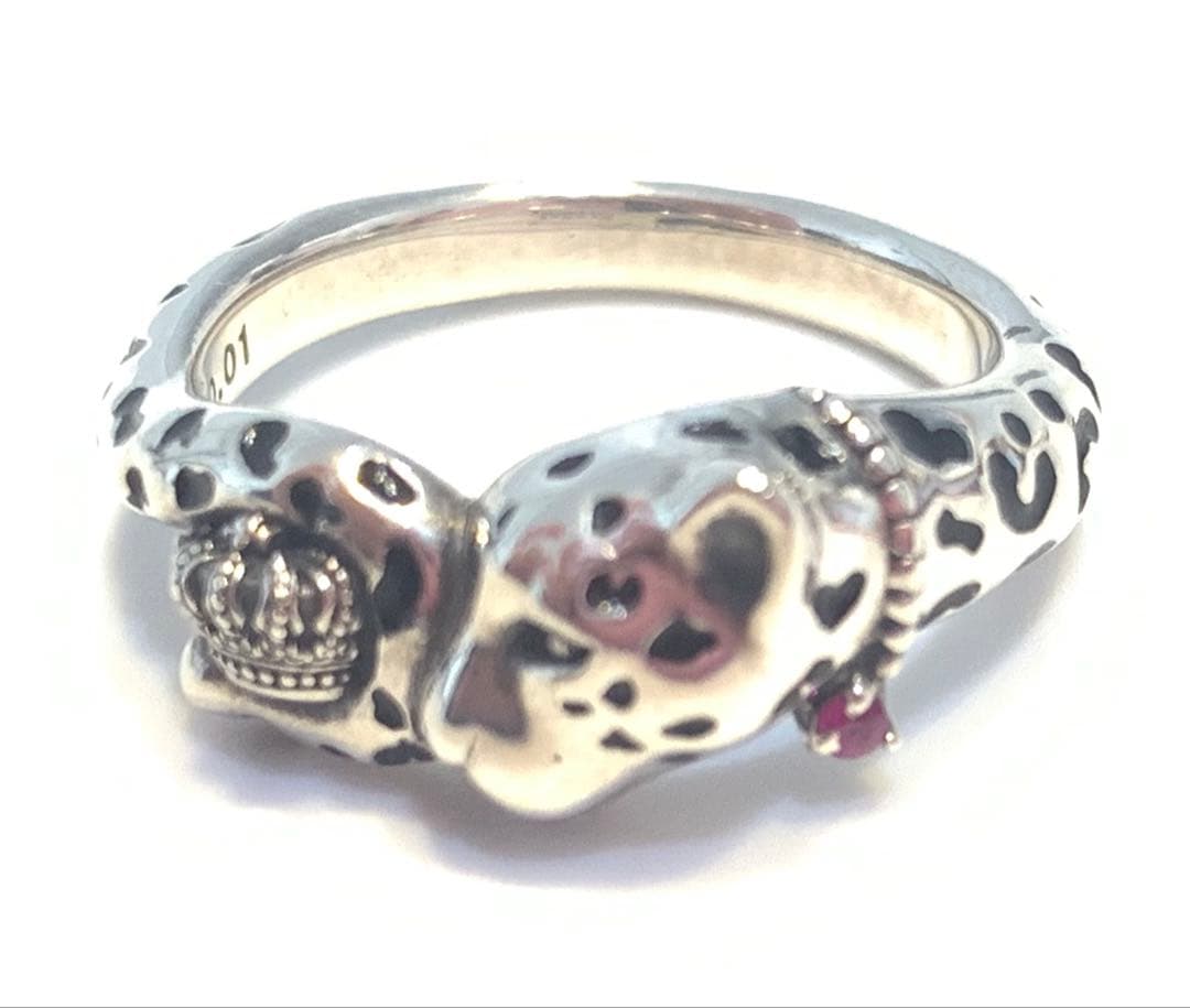 Justin Davis 925シルバー 豹デザインリング　13号