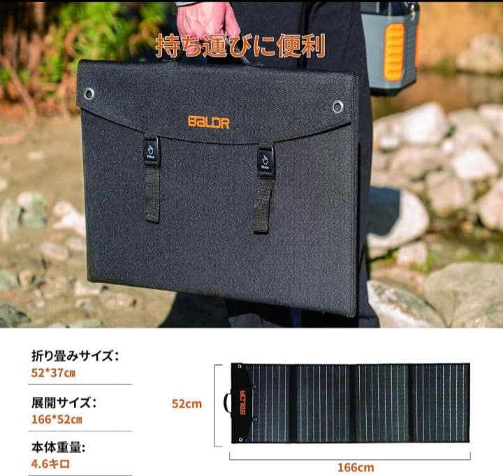 【未使用】BALDR 120W ソーラーパネル TSP-120F　使用感なし