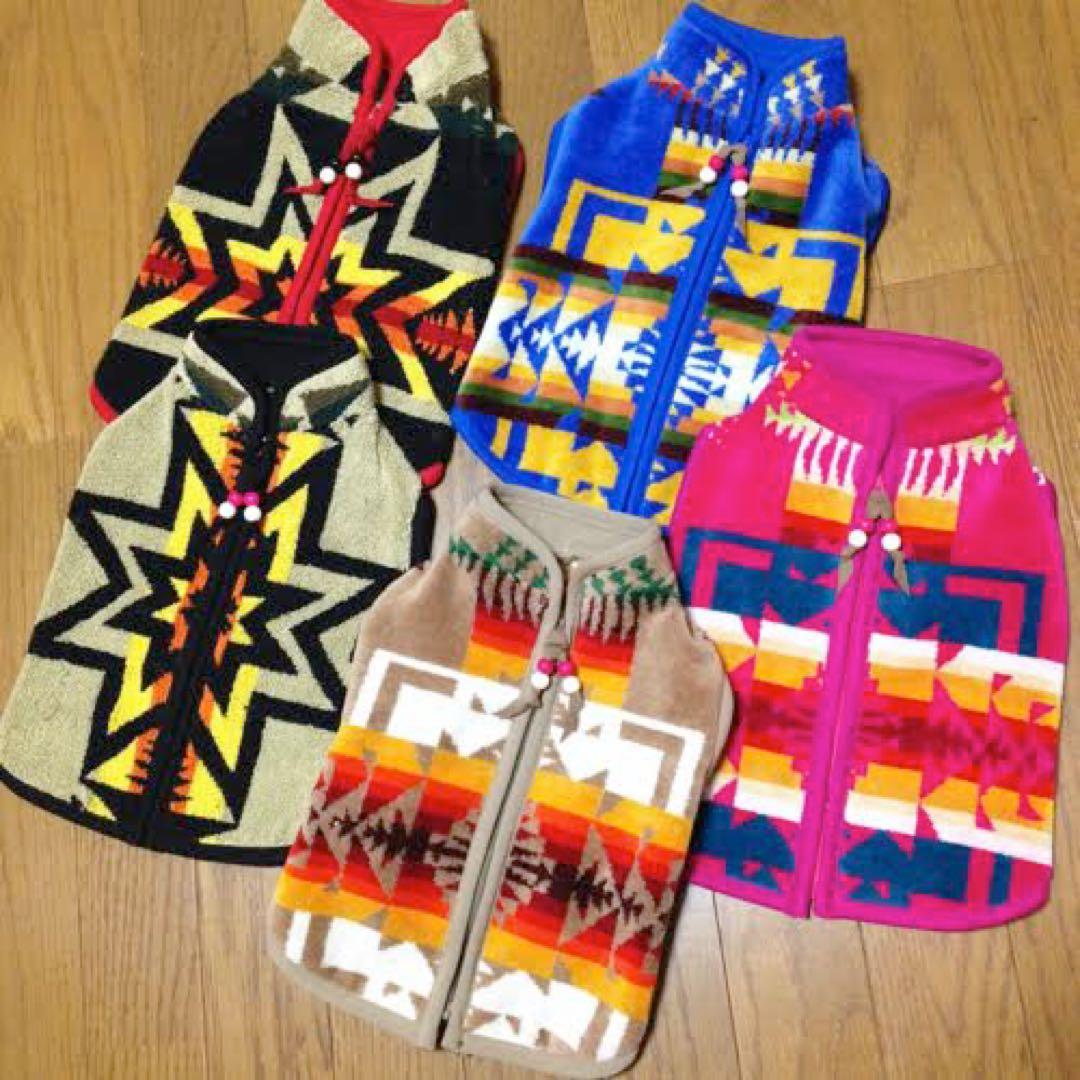 新品PENDLETON×entourage別注ドッグウェア／黒×ベージュ