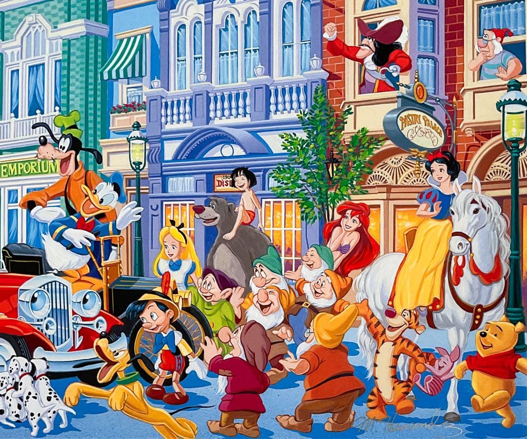 北*之様 【ディズニーアート】マニュエル・エルナンデス☆証明書つき版画☆額65×