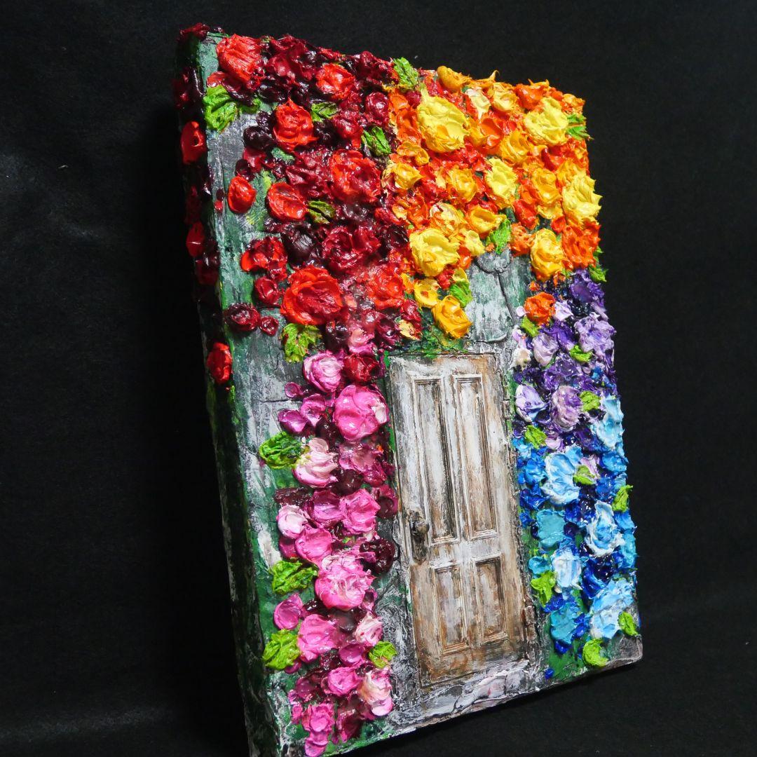 油絵 油彩 油彩画 絵画 絵【扉の先の青い世界の一本木】