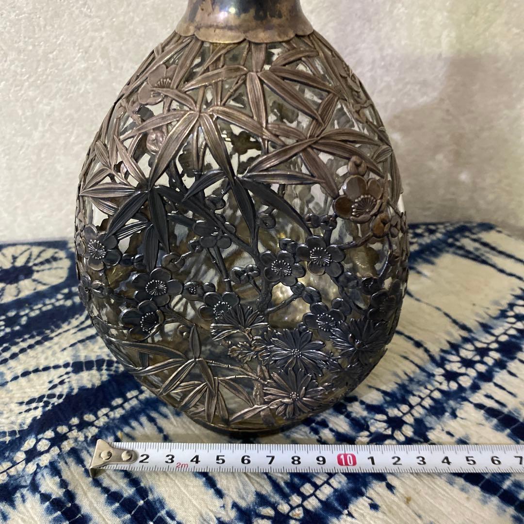 純銀　三越　デキャンタ　ガラス