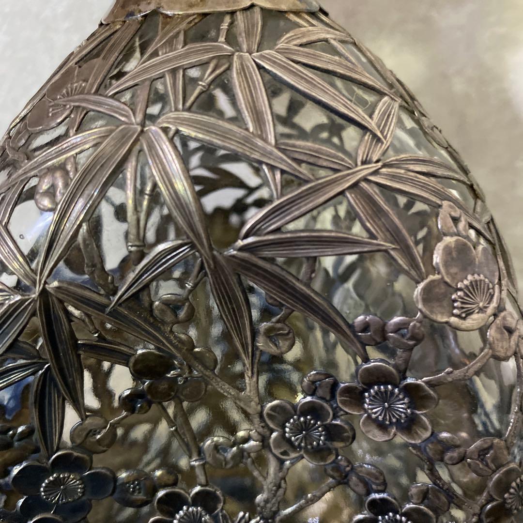 純銀　三越　デキャンタ　ガラス