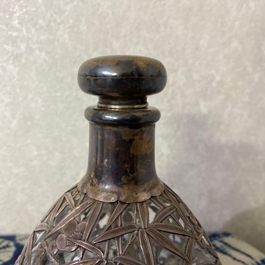 純銀　三越　デキャンタ　ガラス