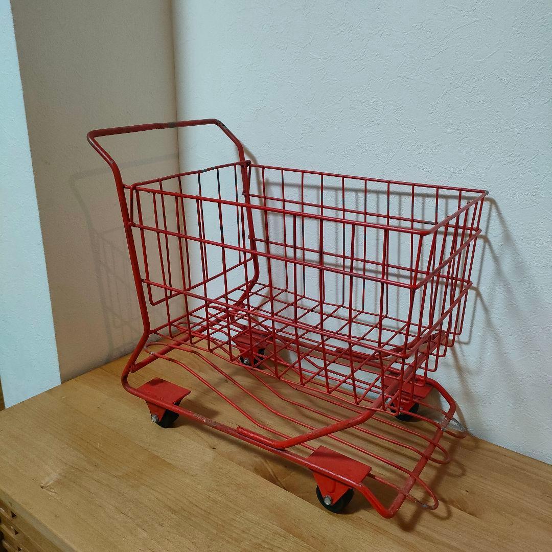 赤い 鉄製　アンティーク キャリーワゴン
