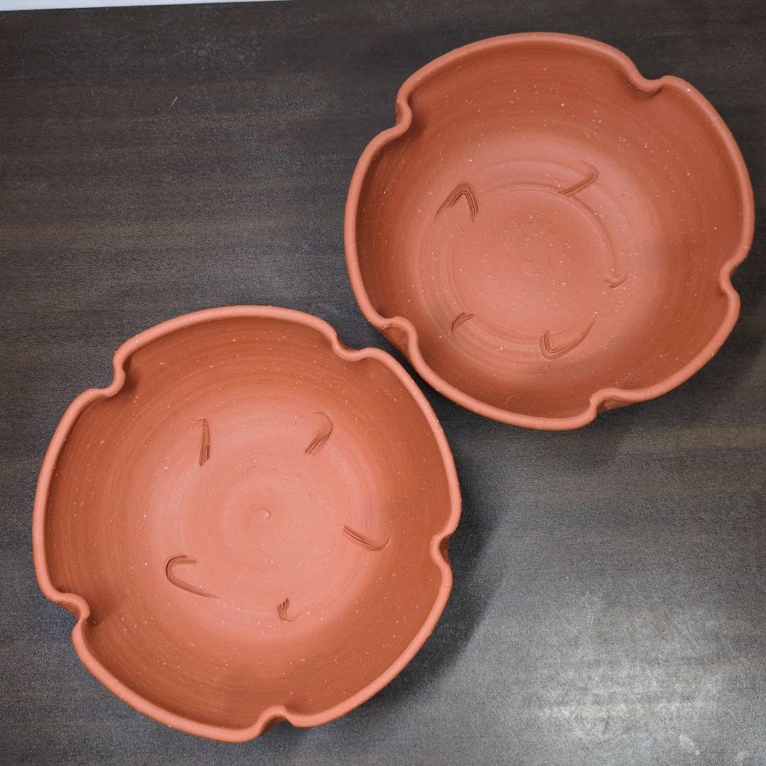 山田想 作 常滑焼 朱泥 鉢 二点セット