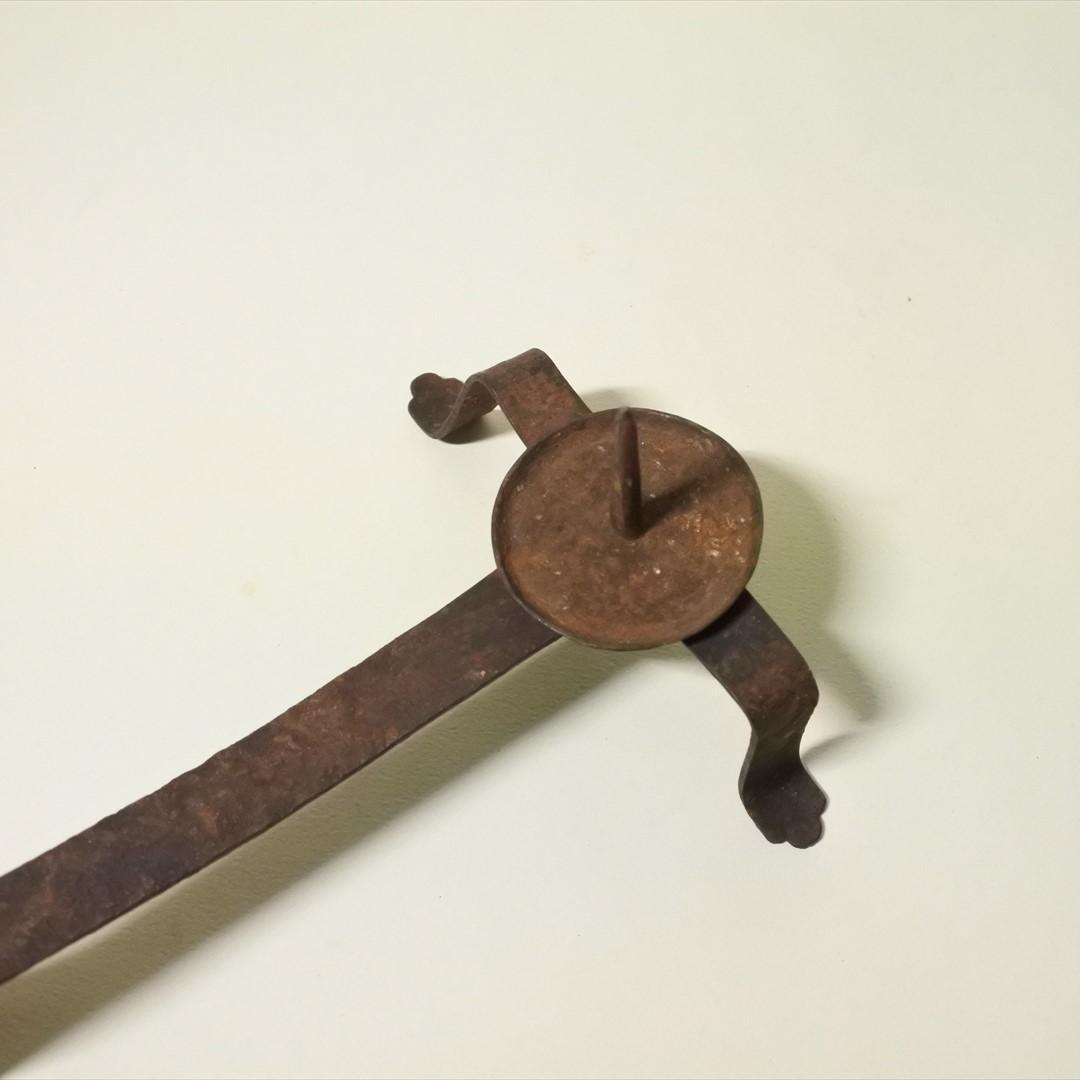 江戸末期～明治時代　鉄製　燭台　オブジェ　骨董品　アンティーク