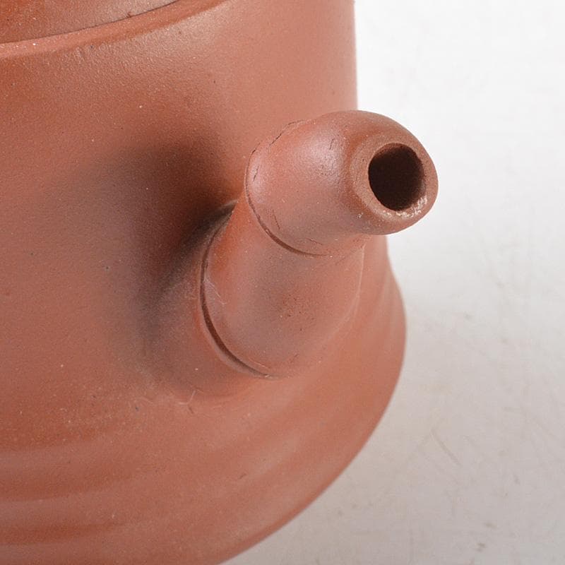 中国　紫砂　朱泥　竹文　急須　茶壷　在銘　N　R6382