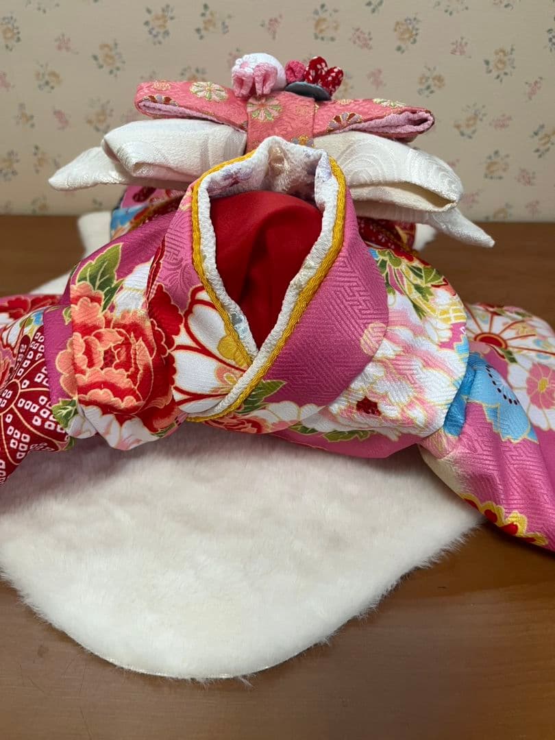 ☆*花柄ピンク着物☆*　犬服　犬服用お着物