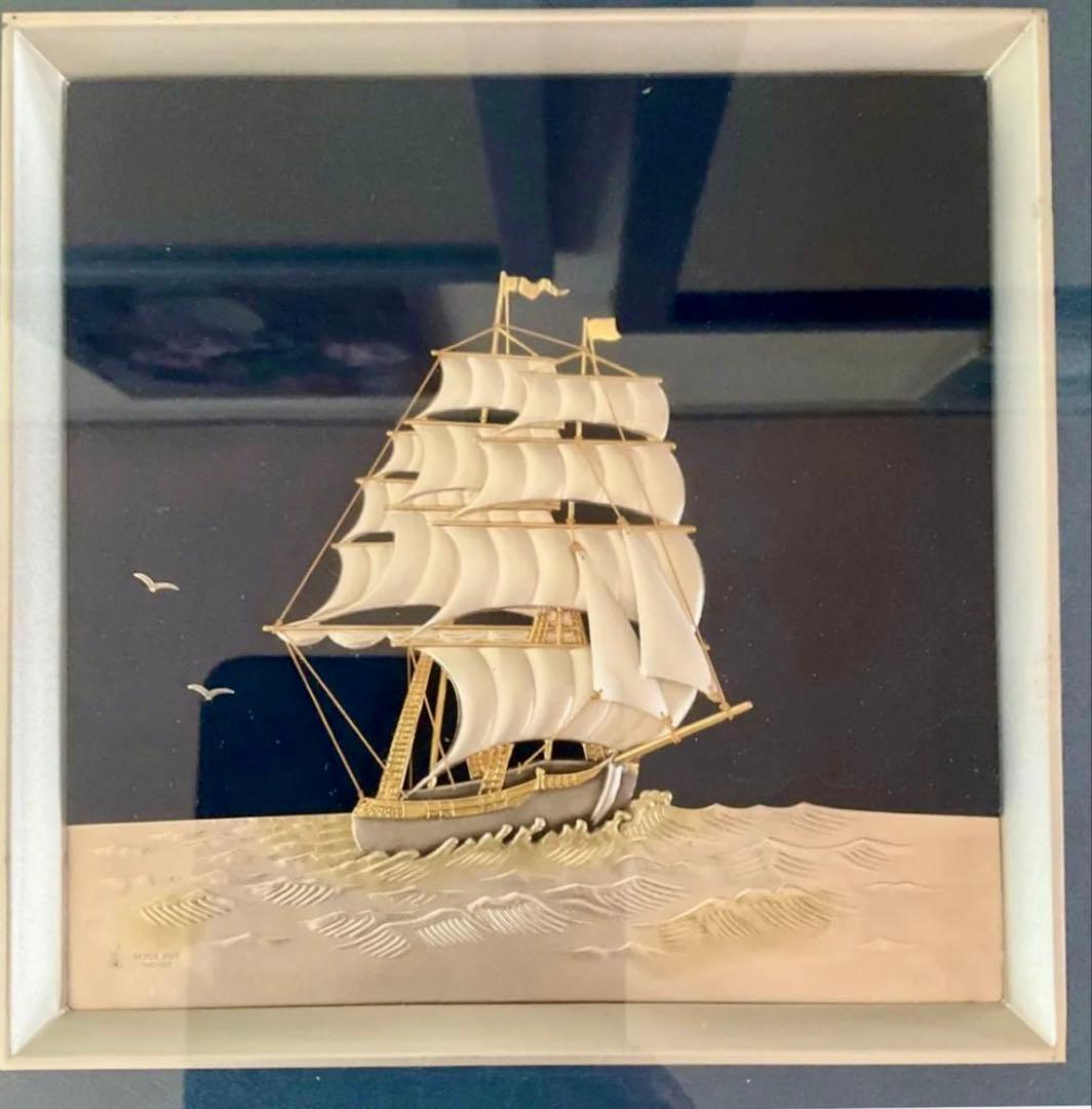 初代 関 武比古 TAKEHIKO SEKI 純銀 額 帆船 7号 作