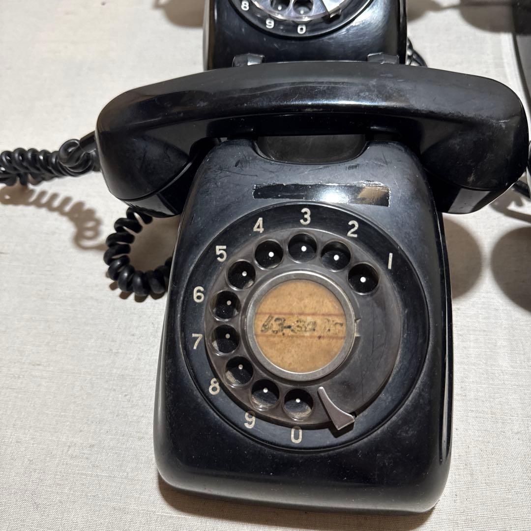 60s 昭和レトロ Japan 黒電話 ダイヤル式電話機 6台まとめ売り セット