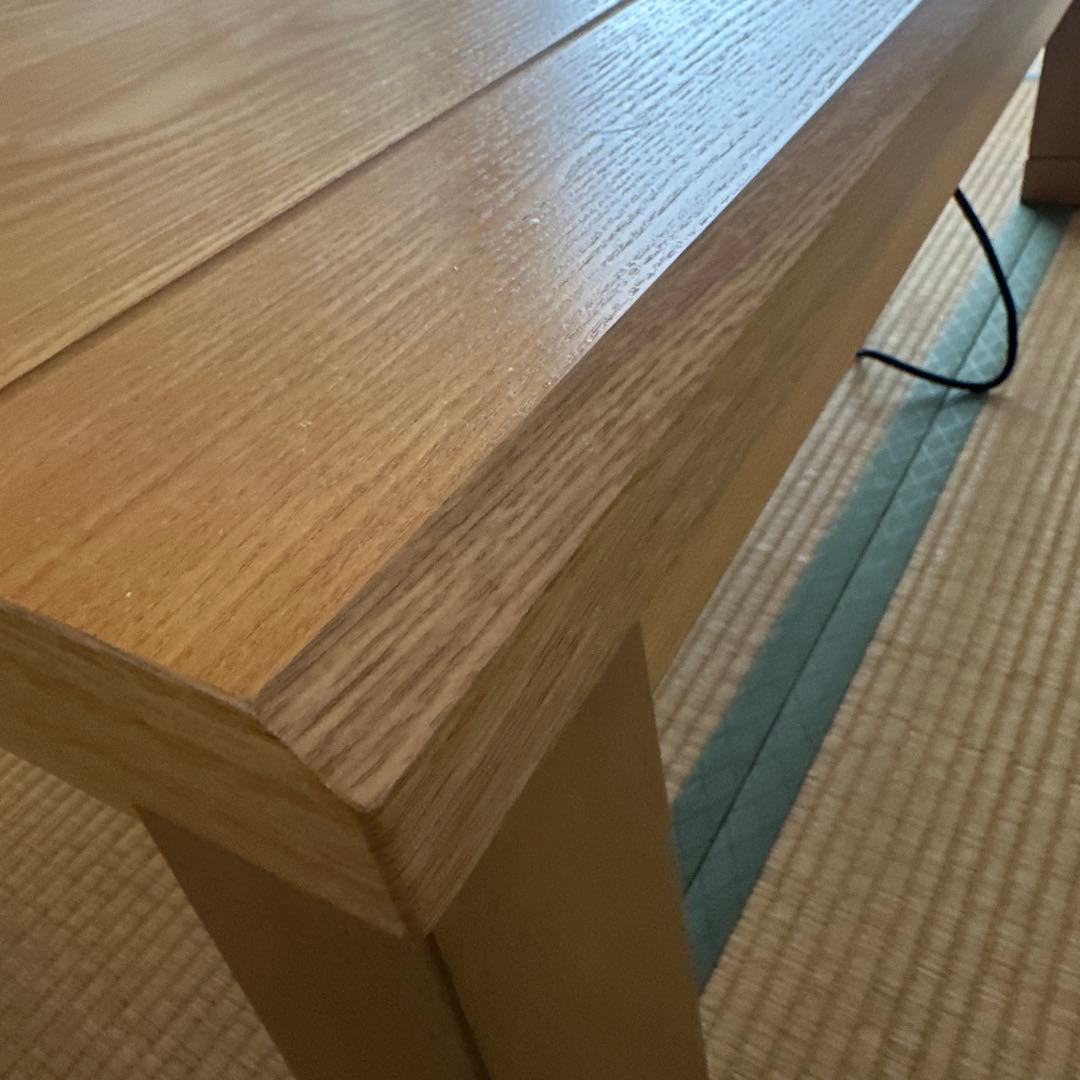 ナチュラルウッド 電気　こたつ 大きめテーブル　こたつテーブル