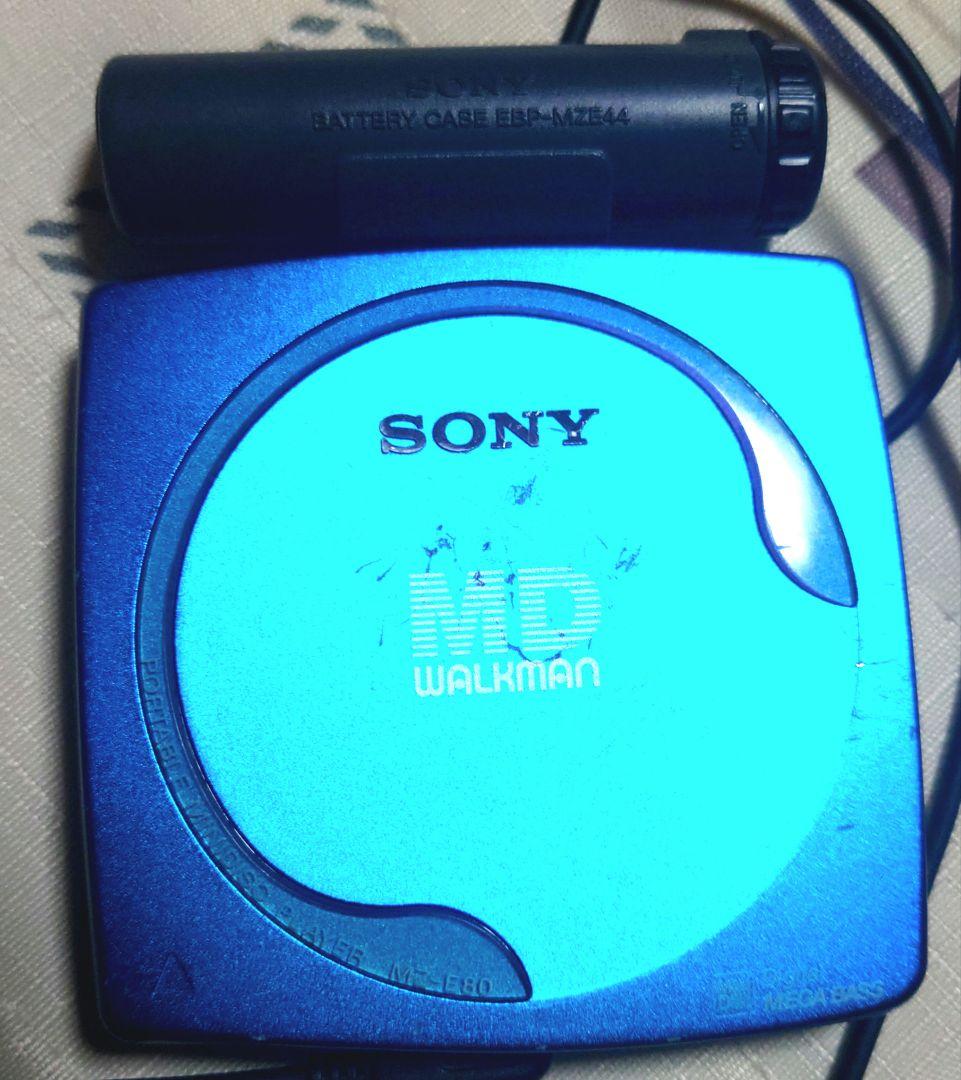 SONY MDプレーヤー MZ-E80レンズクリーナ、MD、MDケース セット