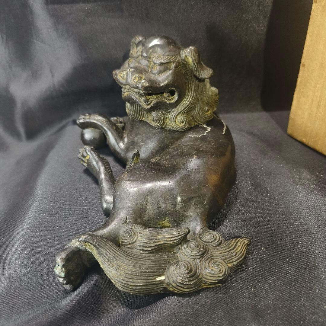 中国古美術 古銅宣徳香炉 臥獅炉 時代物 香道骨董 コレクター放出美品 茶道具