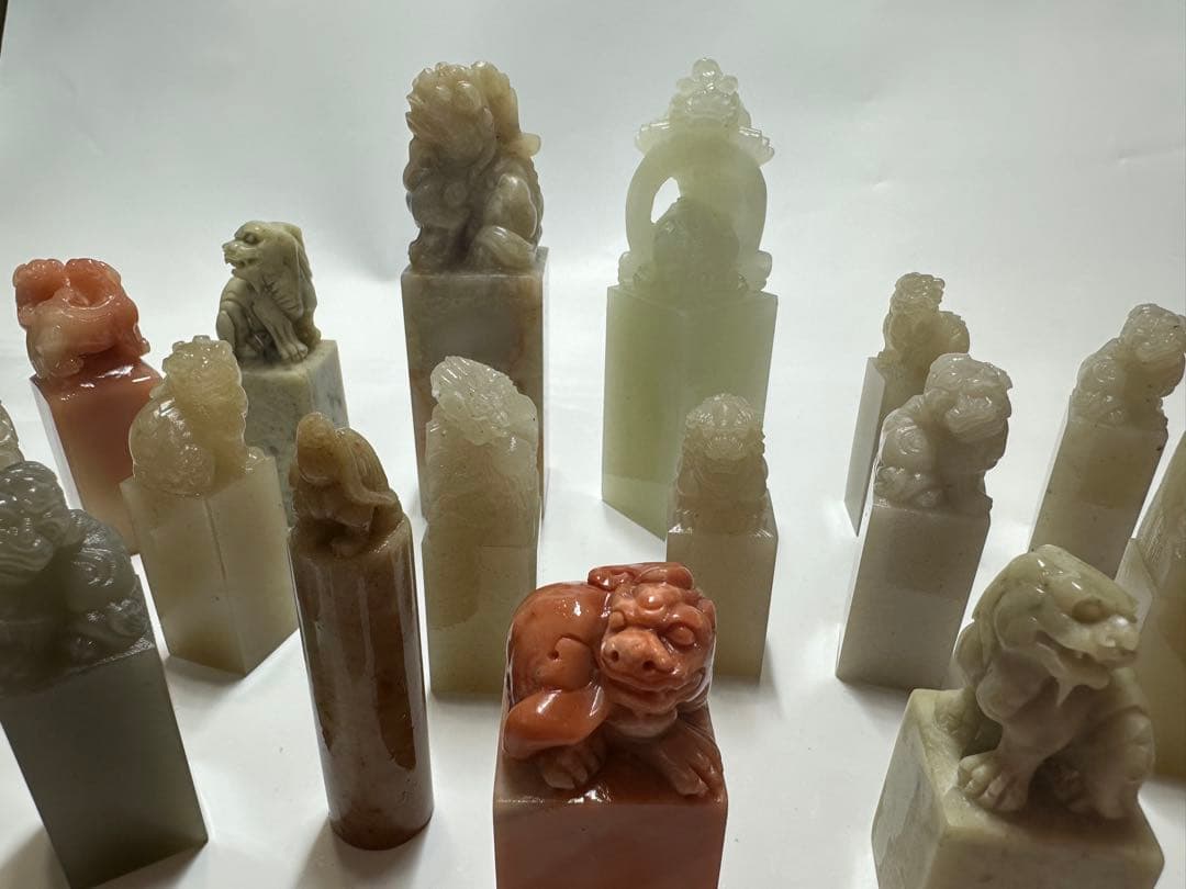 年末感謝祭　篆刻　印材　印石　まとめ　書道　落款　遊印　45点