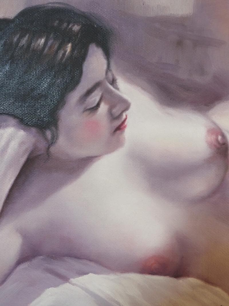 絵画　 油彩　高坂卓至「裸婦」 サイン　F6サイズ　額装済み 肉筆手描き