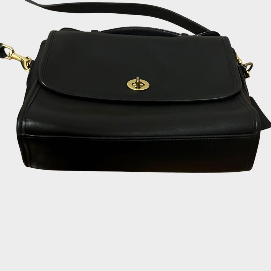 美品 オールドコーチ 2way ショルダーバッグ グラブタンレザー ブラック