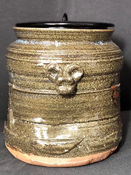 【茶道具】絵唐津水指 裏千家淡々斎箱　外箱付 水指204