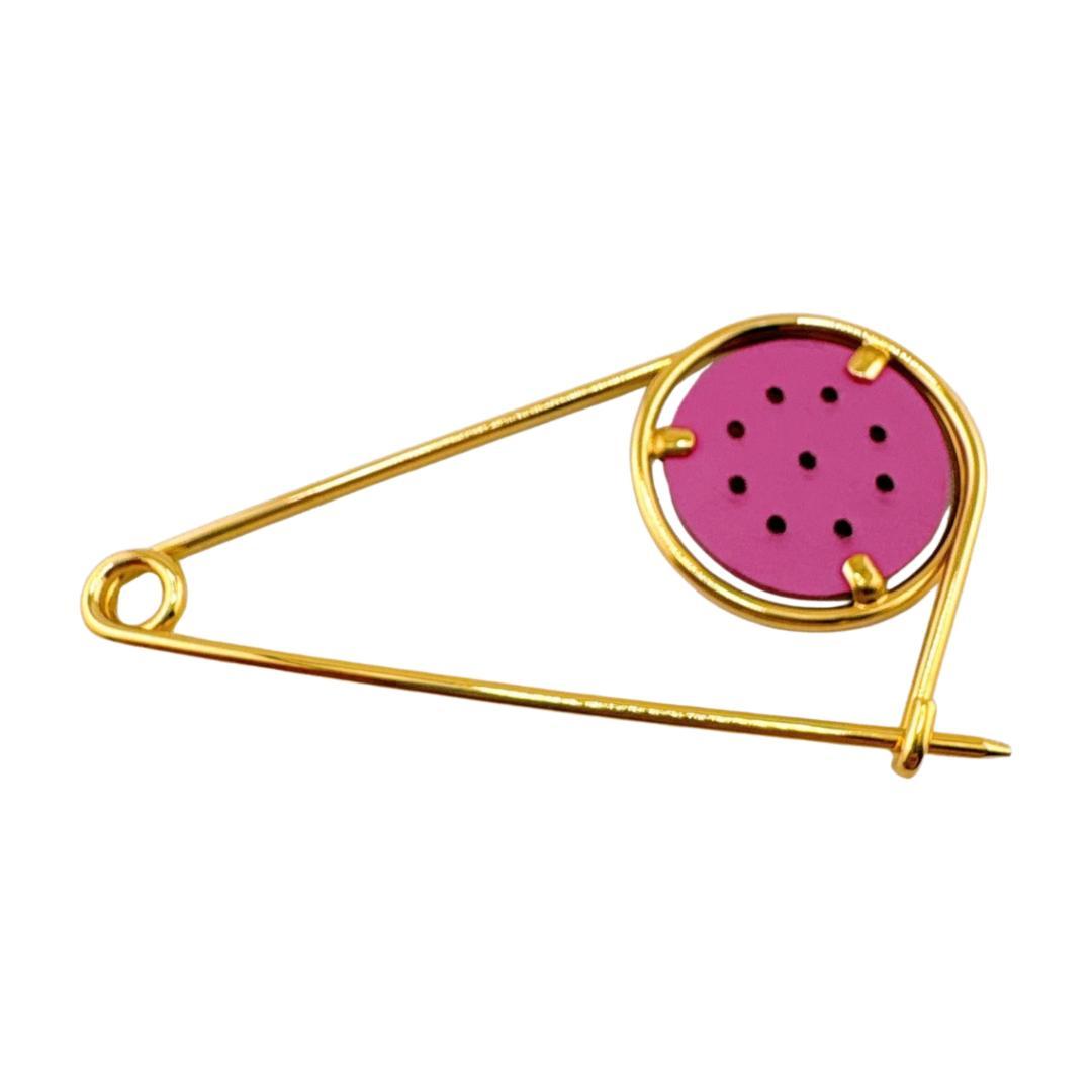 ロエベ LOEWE GP メカノピン チャーム ゴールド　ピンク 安全ピン