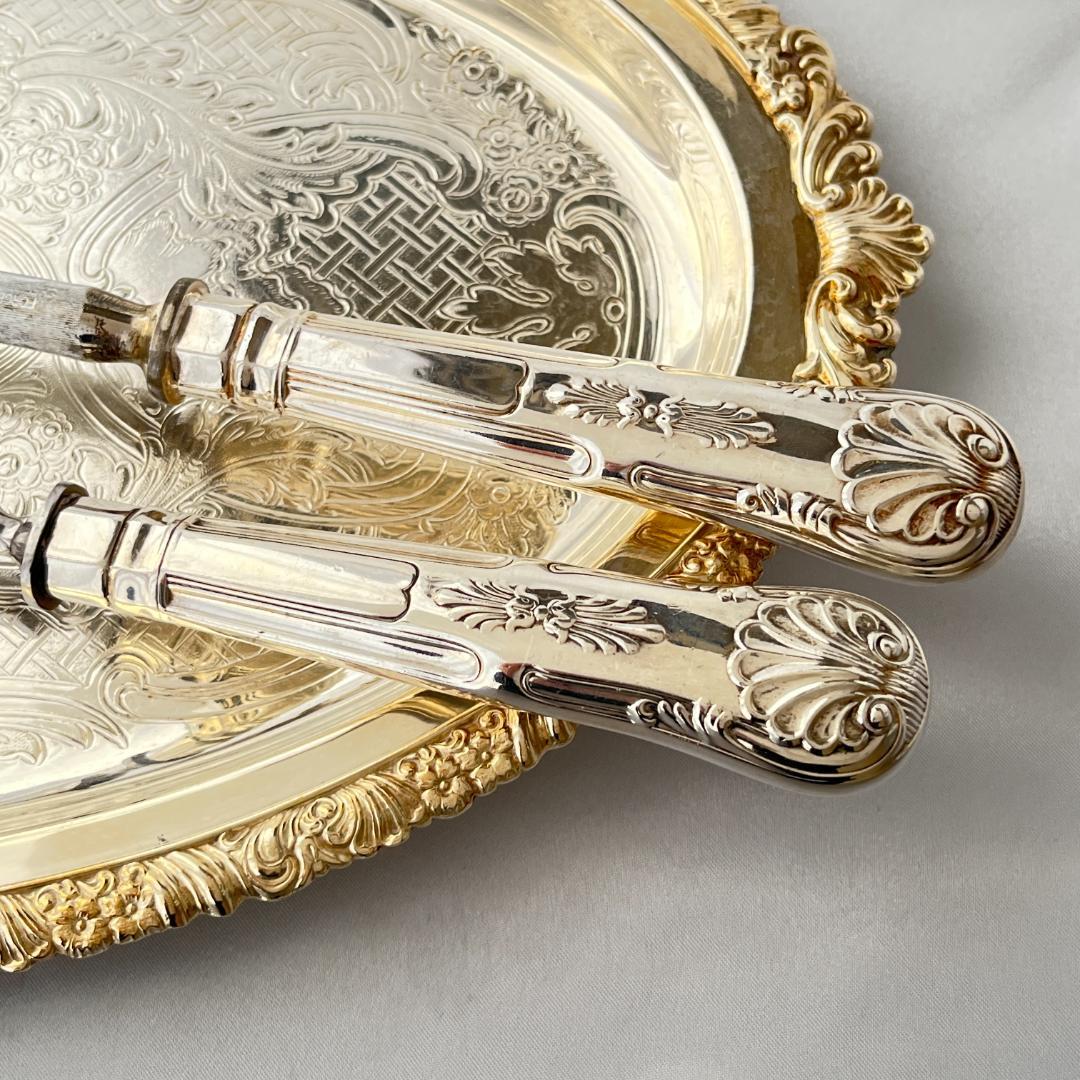 【英国】 キングスパターンのシャープナー / サービングフォーク