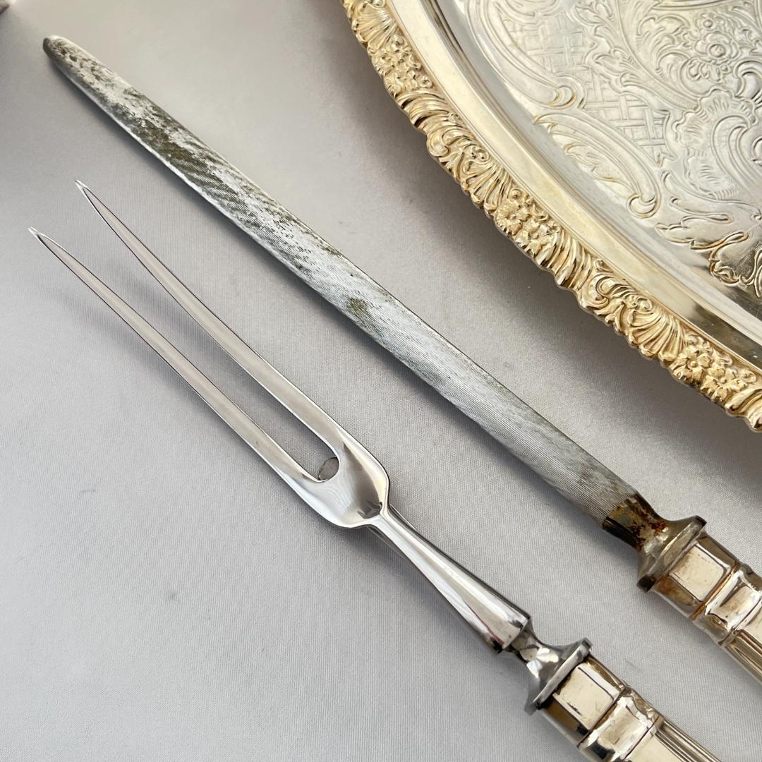 【英国】 キングスパターンのシャープナー / サービングフォーク