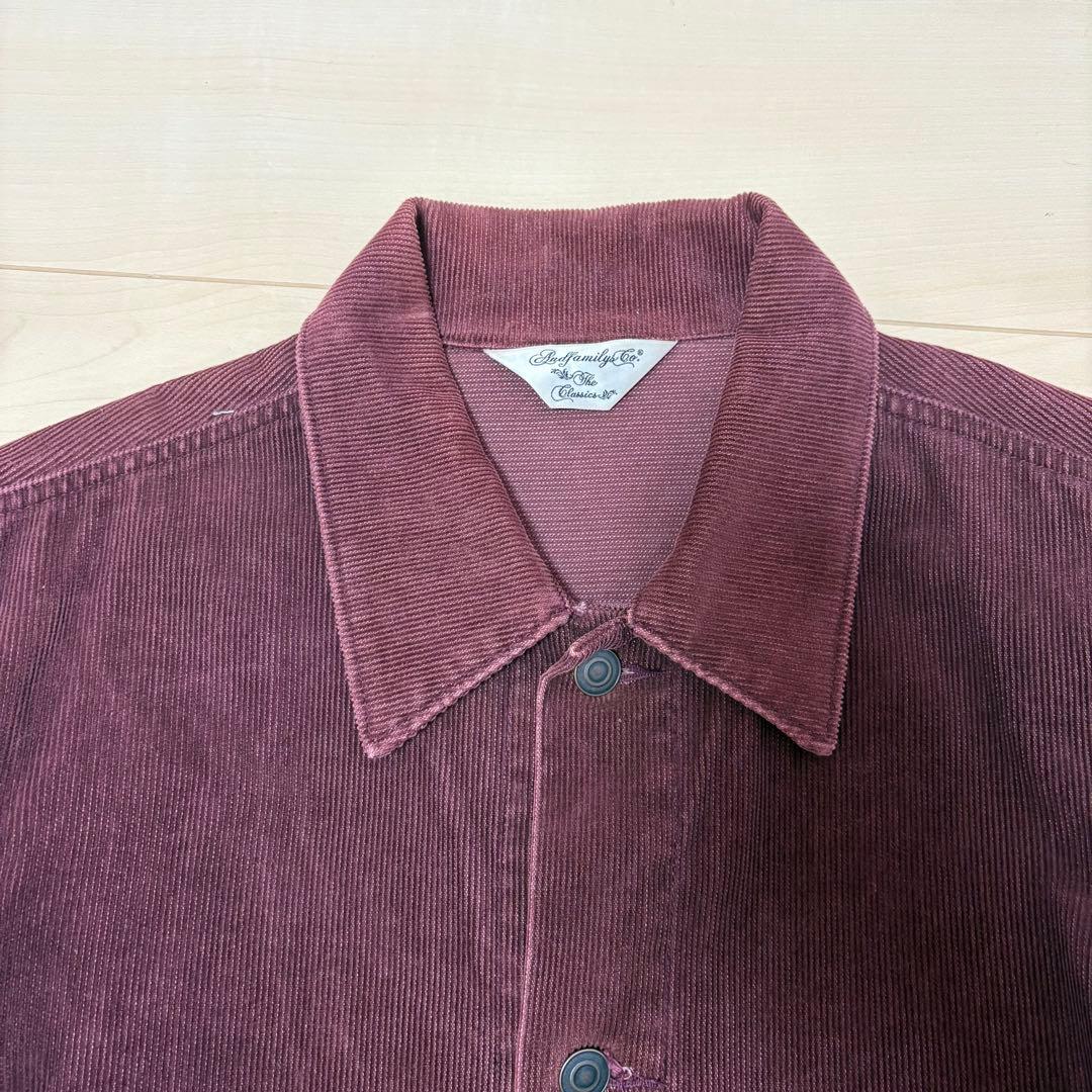 ANDFAMILY サマーコーデュロイジャケット バーガンディ　刺繍
