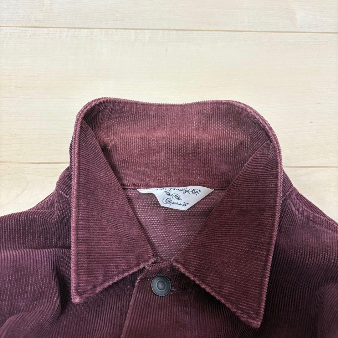 ANDFAMILY サマーコーデュロイジャケット バーガンディ　刺繍