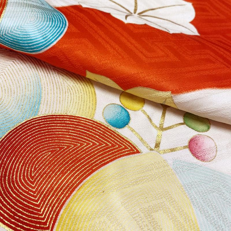 510ag40◎七五三 七歳 女児 着物&袋帯 セミアンティーク 金彩 白◎