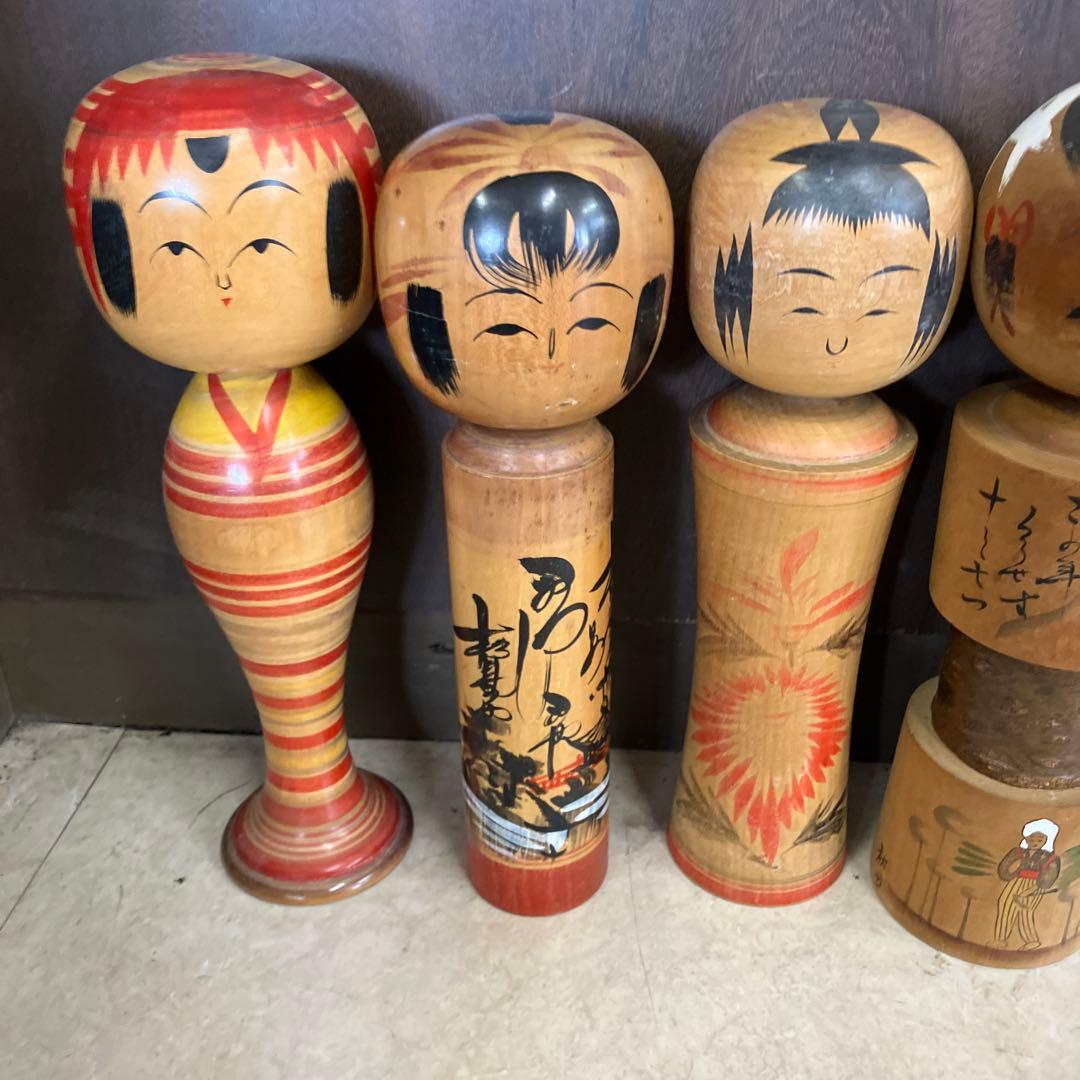 D-3 昭和レトロ 木製 こけし 小芥子 15体セット まとめ売り 日本人形
