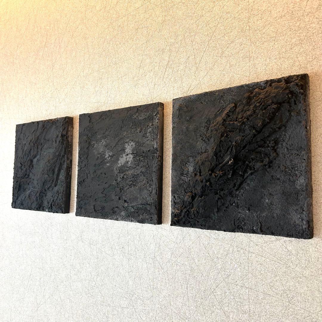 【Japanese Art Panel】和モダン 漆喰　アートパネル　3枚組
