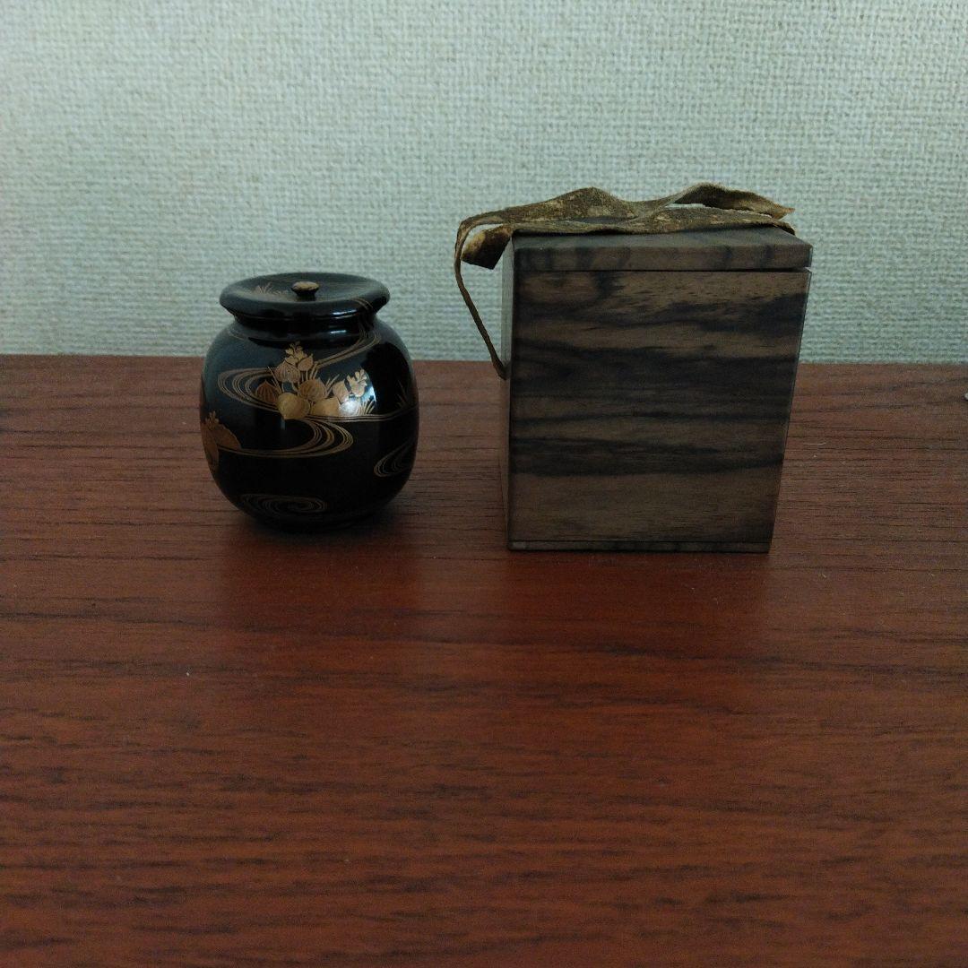 漆　芯切　茶入　黒柿　江戸 (唐津、李朝、丹波、古伊万里)