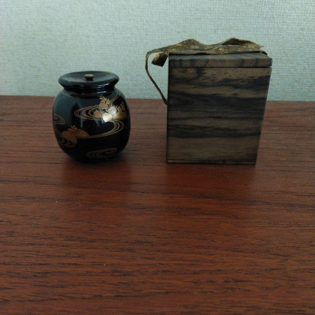 漆　芯切　茶入　黒柿　江戸 (唐津、李朝、丹波、古伊万里)