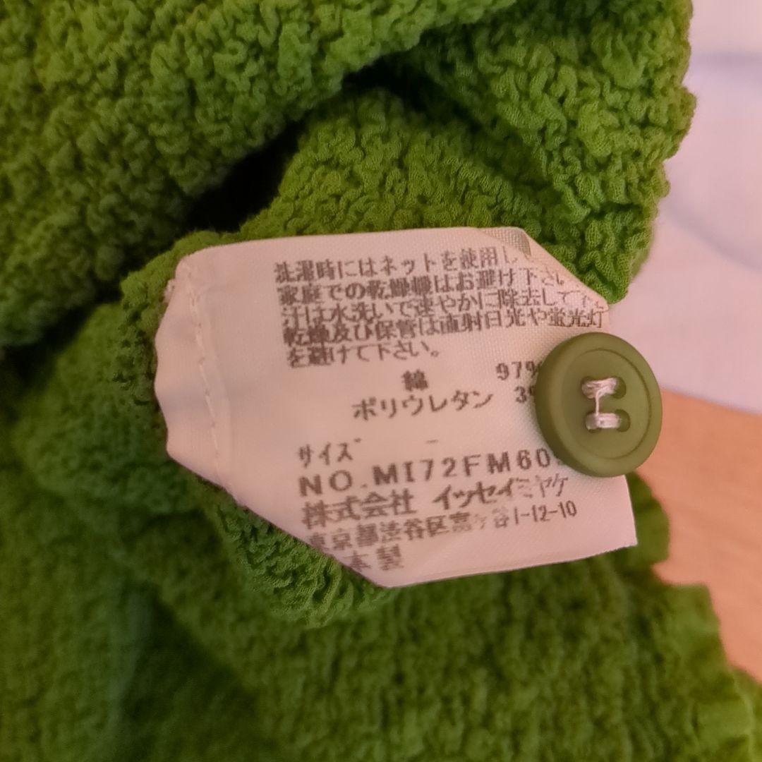 グリーン 半袖ポロシャツ 赤い花刺繍