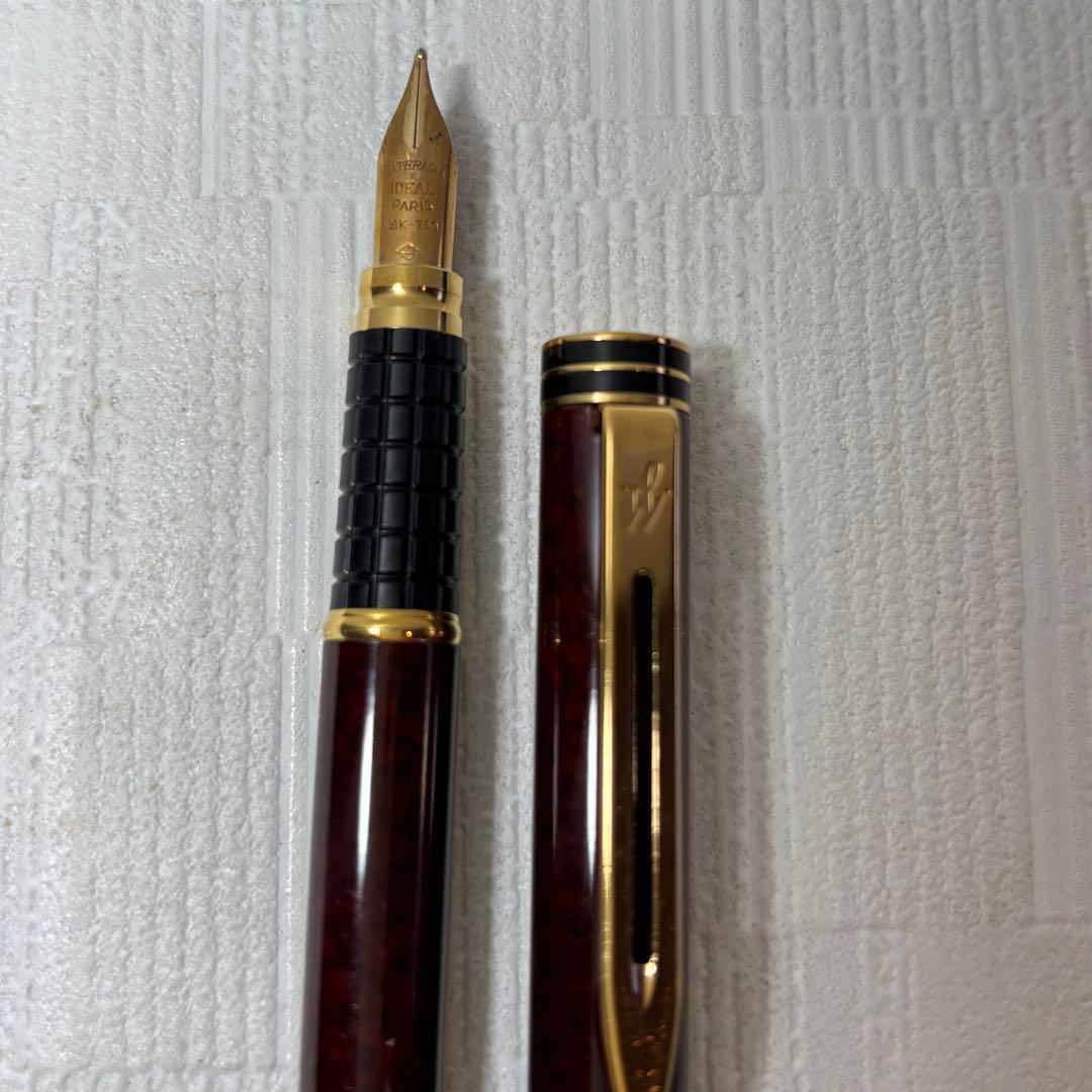 ウォーターマン waterman 万年筆 ブラウン　18K金ペン先