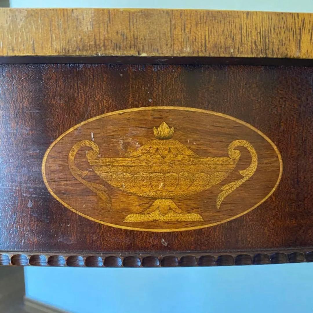 マホガニー材　コンソールテーブル 象嵌細工付き　アンティーク