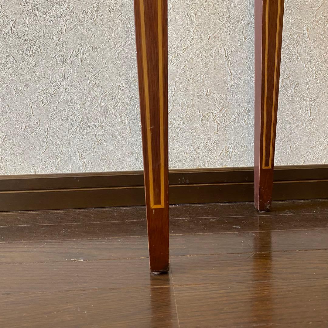 マホガニー材　コンソールテーブル 象嵌細工付き　アンティーク