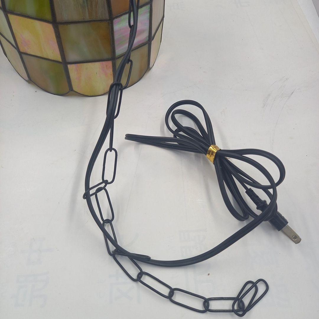 ヴィンテージ　ペンダントステンドガラスランプ