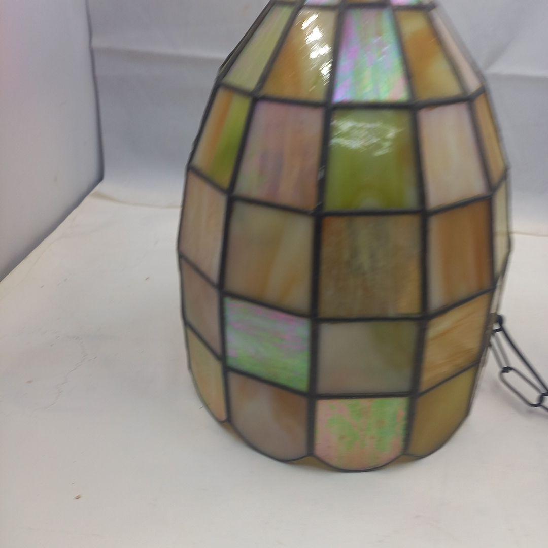 ヴィンテージ　ペンダントステンドガラスランプ