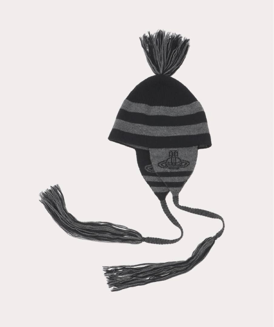 【希少】VivienneWestwood ポンポン耳 肖て付ボーダーニット帽