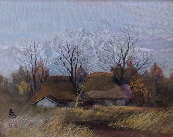 榎本 良一 （鹿島槍） 真筆水彩画 絵画 油絵 山岳