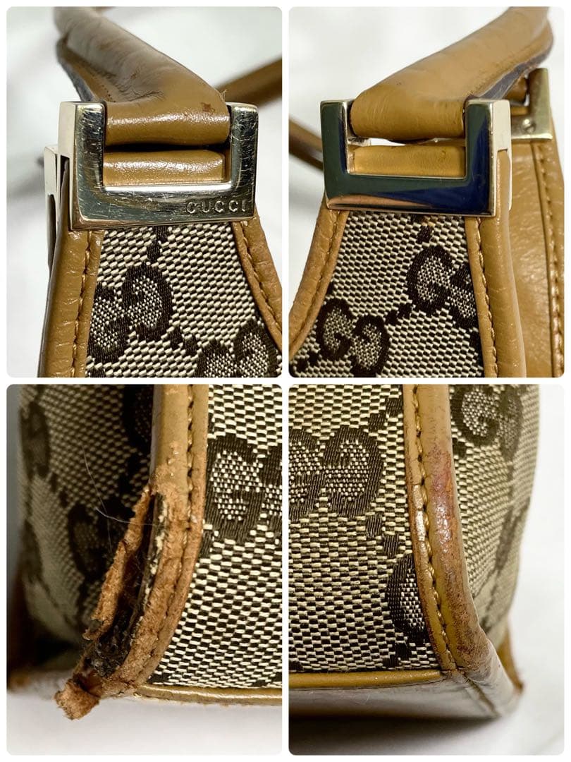 グッチ ジャッキー GGキャンバス ワンショルダーバッグ ムーン 金具 大容量