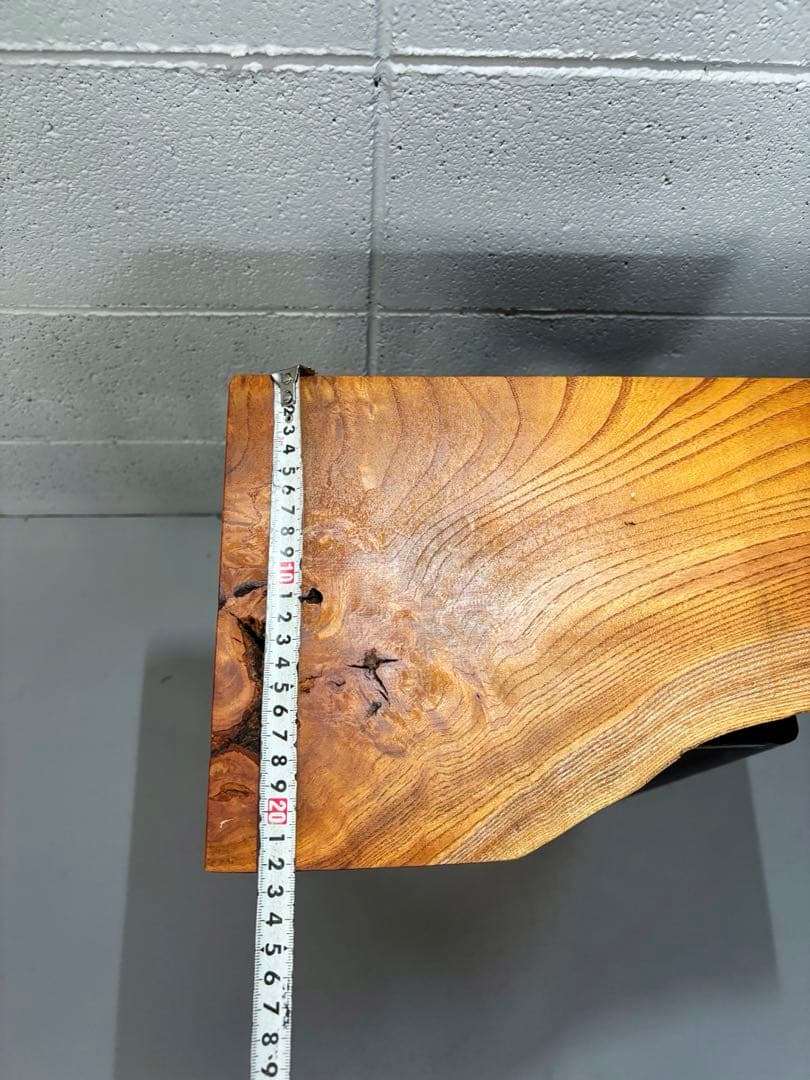 欅サイドテーブル　一枚板　自然木　無垢材