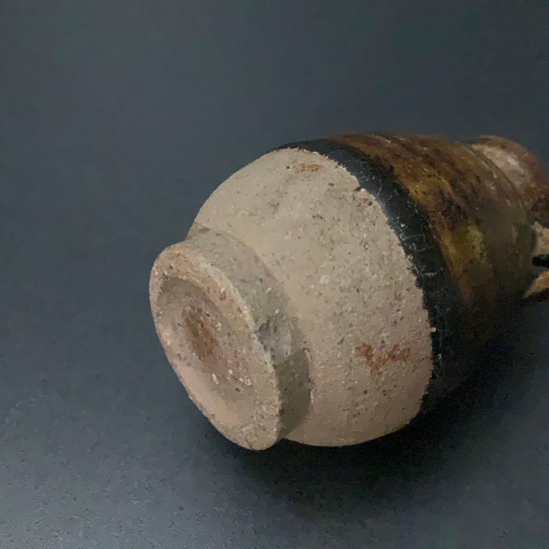 褐釉双耳小壺　タイ　アンティーク　骨董　スコタイ　R1394ダM